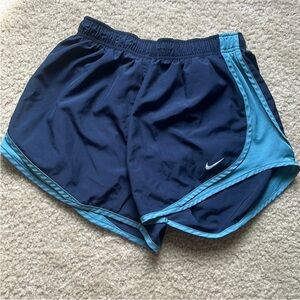 Nike Women's Blue and Teal Athletic Shorts